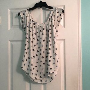 Bow Polka Dot Pattern Short Sleeve Blouse